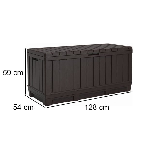 Kentwood műanyag kerti tároló 350L barna színben - 249461 - Image 3