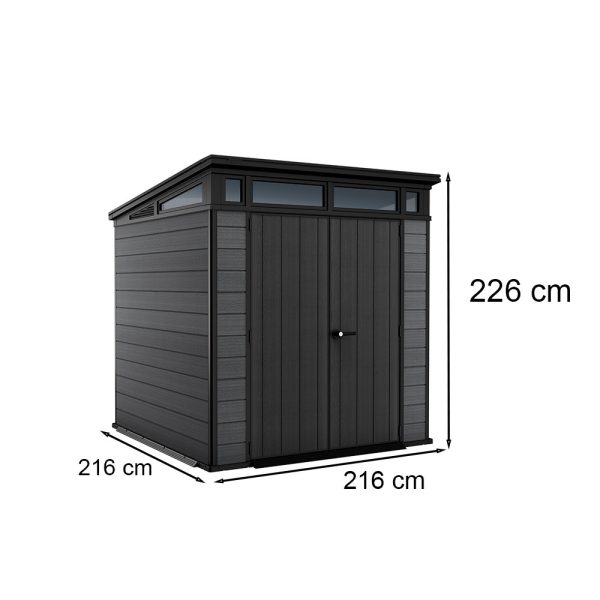 Cortina 7x7 műanyag kerti ház szürke - Image 3