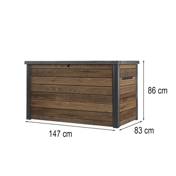 Decocoat műanyag kerti láda 870 L dió színben - 261797 - Image 3