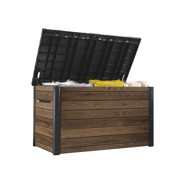 Decocoat műanyag kerti láda 870 L dió színben - 261797 - Image 4