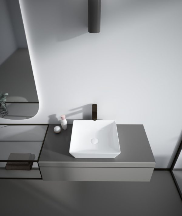 Sanovit DECENTE - PULTRA ültethető - Top Counter - porcelán mosdó -  - 40 x 40 cm - Image 2