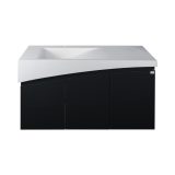 TMP SMYRNA 120 - FEKETE - fali fürdőszobabútor - Akrivit öntött műmárvány mosdóval - 120 x 48,5 cm