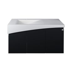 TMP SMYRNA 120 - FEKETE - fali fürdőszobabútor - Akrivit öntött műmárvány mosdóval - 120 x 48,5 cm