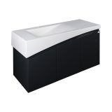 TMP SMYRNA 120 - FEKETE - fali fürdőszobabútor - Akrivit öntött műmárvány mosdóval - 120 x 48,5 cm - Image 2