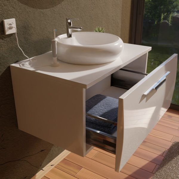 TMP MOON 80 cm fali fürdőszobabútor mosdó nélkül - TOP COUNTER mosdókhoz - Image 3