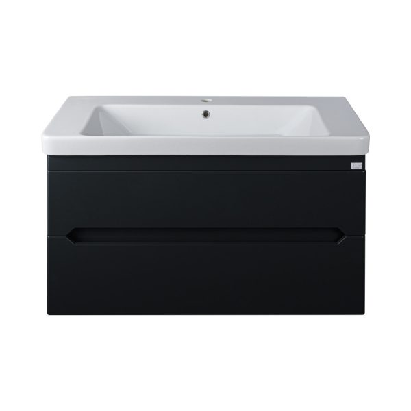 TMP SHARP 105 - FEKETE - fali fürdőszobabútor- Sanovit LUXURY 11105 mosdóval - 105 x 46 cm