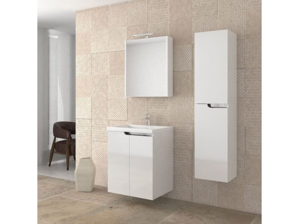PIRAMIDA AKVA Tükrös fürdőszobai szekrény LED világítással - 60 x 69 x 13 cm - Image 5