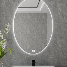 Viva AURA PINO 60 fürdőszoba tükör - hókuszpókusz kapcsoló - AMBIENT LED - ELIPSZIS -ÁLLÓ - 60x80 cm