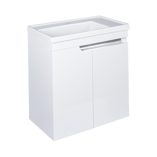 PIRAMIDA EURIDIKA 60LH fali függesztett fürdőszobabútor - öntött műmárvány mosdóval -60 x 60 x 38 cm - 8360LHXX - Image 2