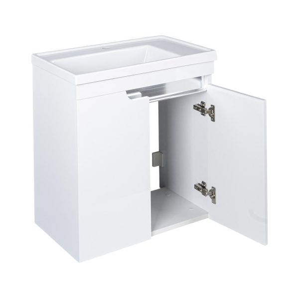 PIRAMIDA EURIDIKA 60LH fali függesztett fürdőszobabútor - öntött műmárvány mosdóval -60 x 60 x 38 cm - 8360LHXX - Image 3