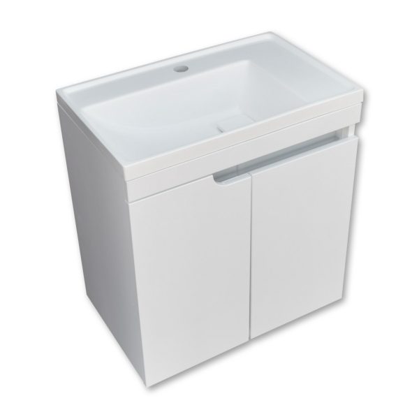 PIRAMIDA EURIDIKA 60LH fali függesztett fürdőszobabútor - öntött műmárvány mosdóval -60 x 60 x 38 cm - 8360LHXX - Image 4