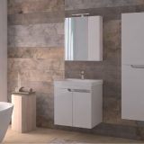 PIRAMIDA EURIDIKA 60LH fali függesztett fürdőszobabútor - öntött műmárvány mosdóval -60 x 60 x 38 cm - 8360LHXX - Image 7