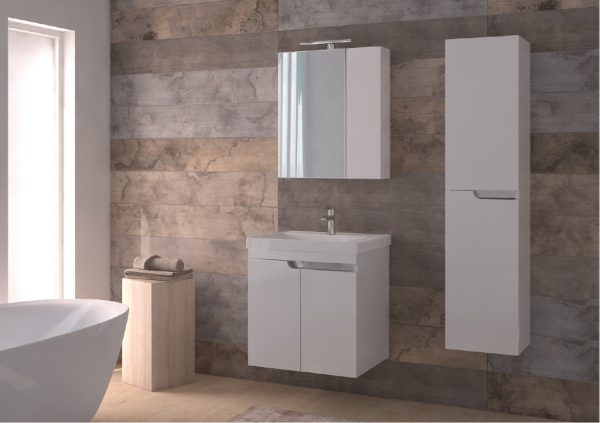 PIRAMIDA EURIDIKA 60LH fali függesztett fürdőszobabútor - öntött műmárvány mosdóval -60 x 60 x 38 cm - 8360LHXX - Image 7
