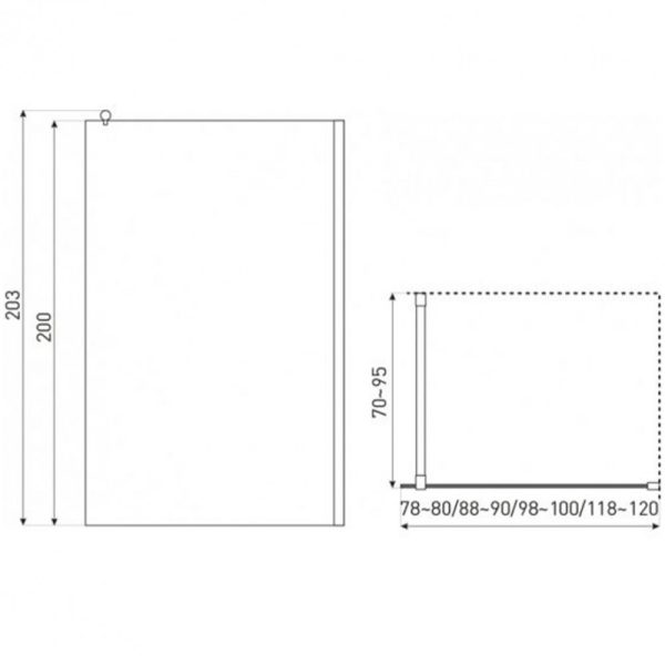Alfa 120x200 cm Walk-In zuhanykabin - ALFA120 - Image 3