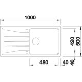 Blanco Sona XL 6 S csepptálcás gránit mosogató vulkánszürke - 527341 - Image 3