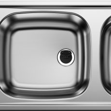 Blanco TOP EZS 12X4-2 2 medence csepptálcás mosogatótálca rozsdamentes mosogató 123,5 x 43,5 x 15 cm - 500374K