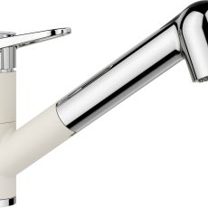 Blanco WEGA-S II SILGRANIT®-Look HD csaptelep kihúzható zuhanyváltós fejjel törtfehér/króm - 526982