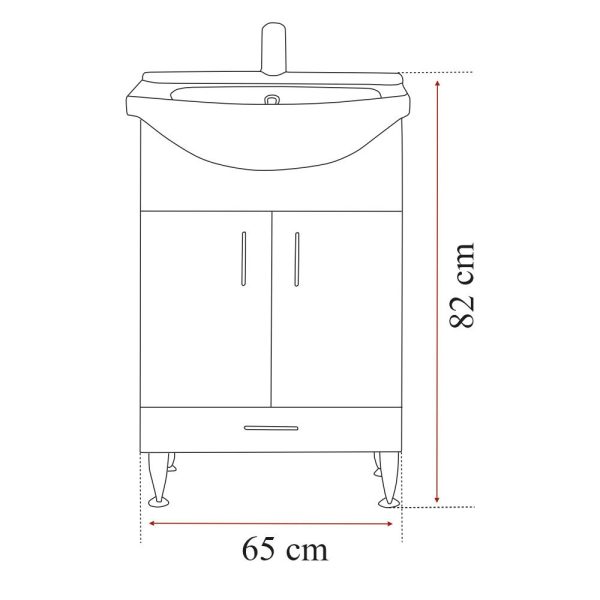 Bianca Prime 65 komplett fürdőszoba bútor - BPR65MFFMFF - Image 4