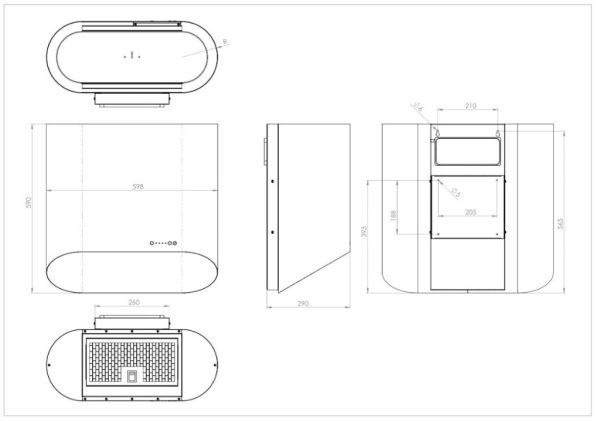 Ciarko Design SIMPLE 60 cm fekete / vörösréz fali páraelszívó - Image 3
