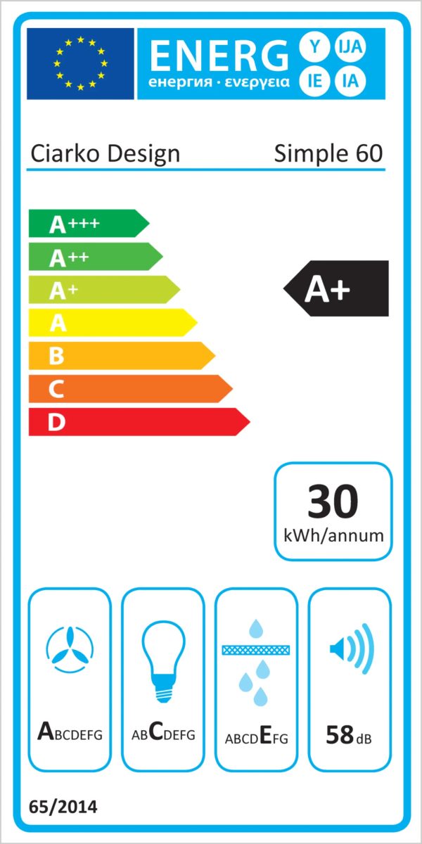 Ciarko Design SIMPLE 60 cm fekete / vörösréz fali páraelszívó - Image 4