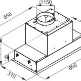 Ciarko Design Su Mini 60 cm fekete üveg beépíthető páraelszívó - Image 5