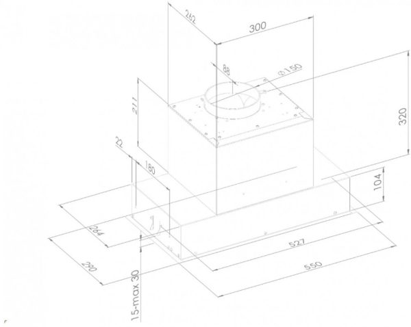 Ciarko Design MINIMAL 7 55 cm fekete beépíthető páraelszívó - Image 4