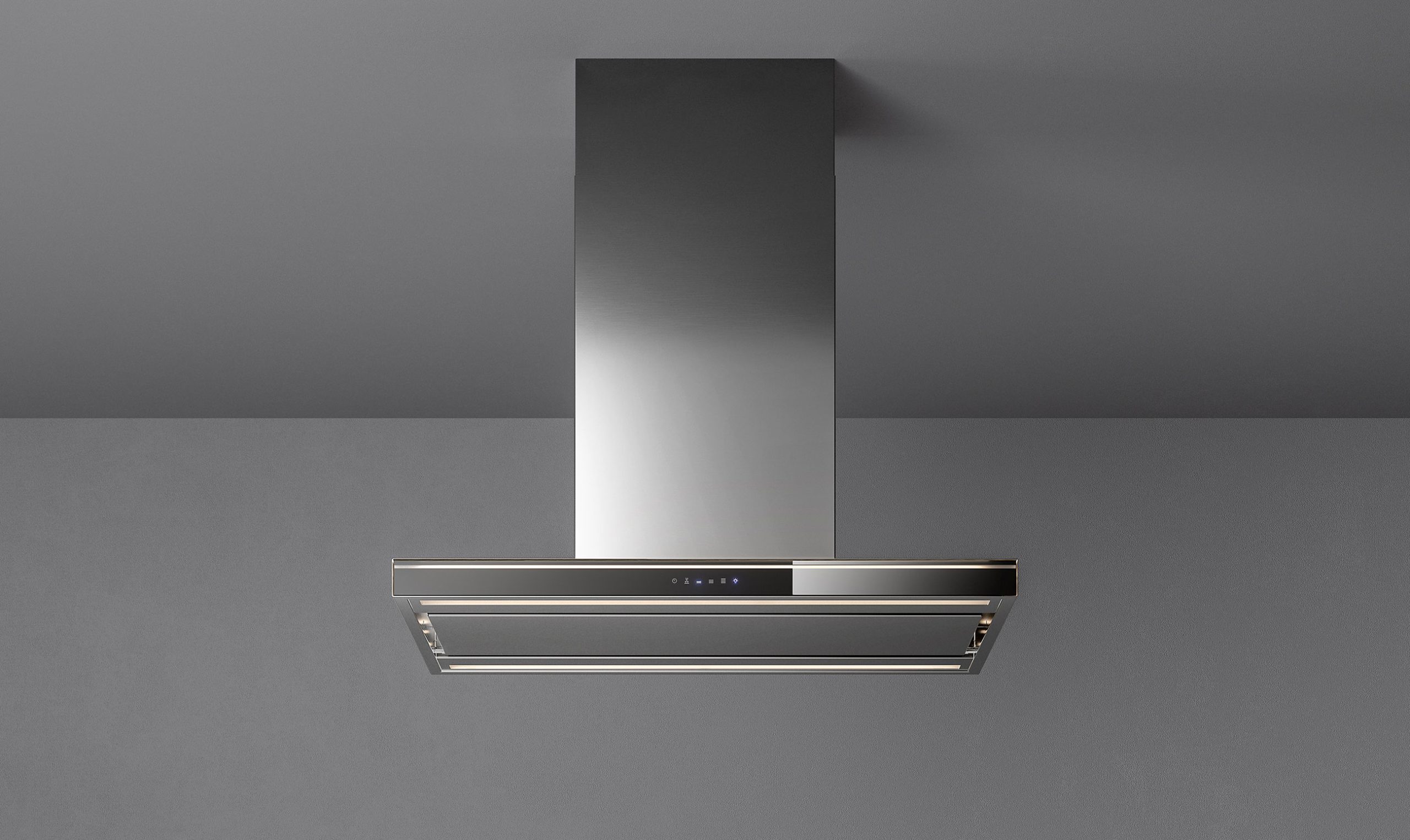 Falmec LUMINA NRS 90 cm sziget páraelszívó, inox/fekete üveg