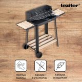 Téglalap alakú görgős faszenes grill - Image 4