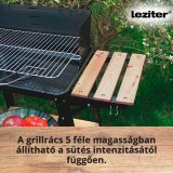 Téglalap alakú görgős faszenes grill - Image 6