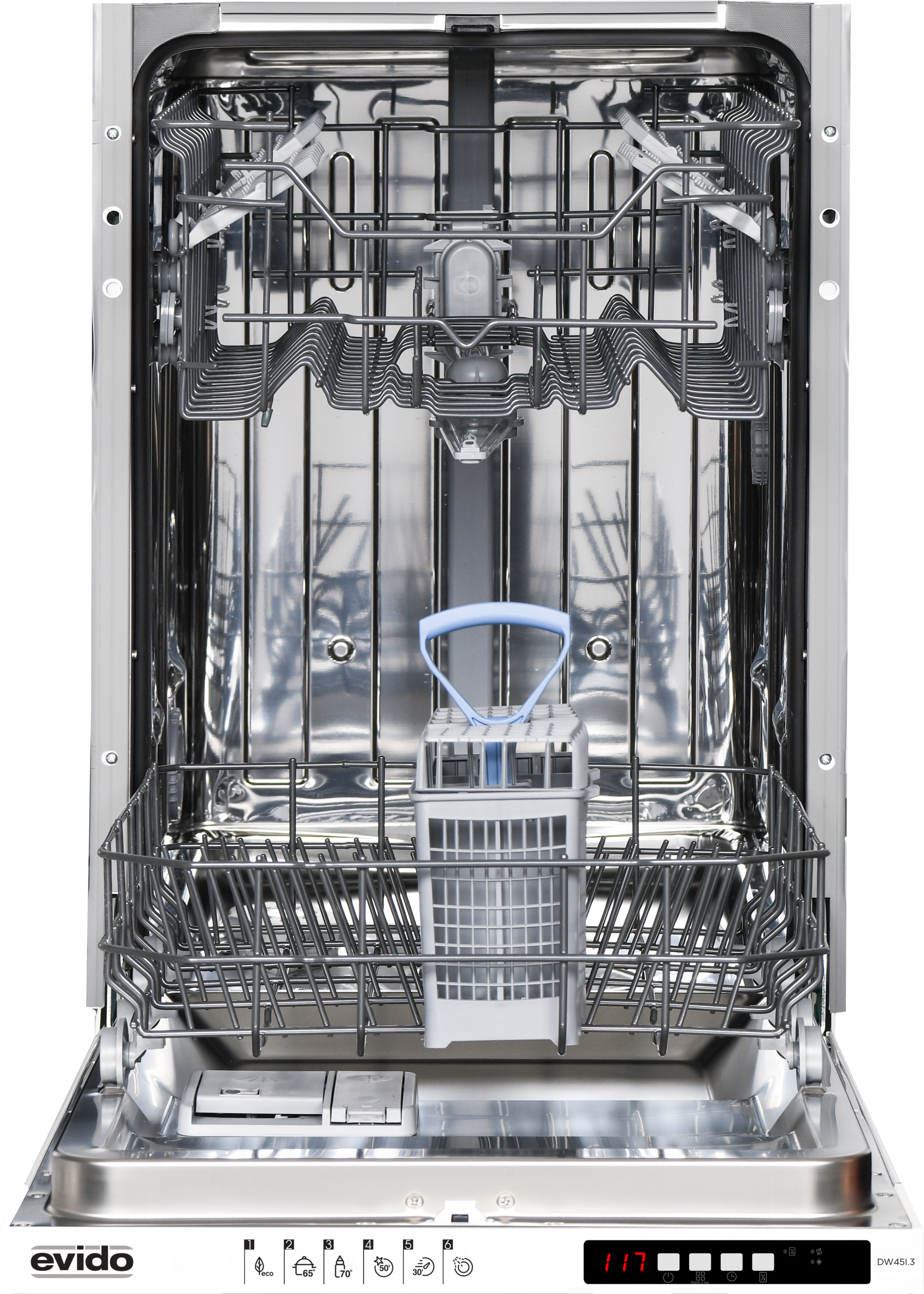 Evido AQUALIFE 45i teljesen integrált mosogatógép 45 cm E energiaosztály - DW45I-3