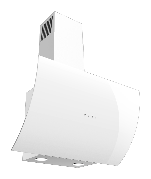 Evido CLIFF 60W vertikális páraelszívó 60cm fehér üveg - CHV6TW-1