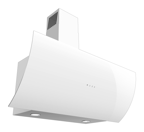 Evido CLIFF 90W vertikális páraelszívó 90cm fehér üveg - CHV9TW-1