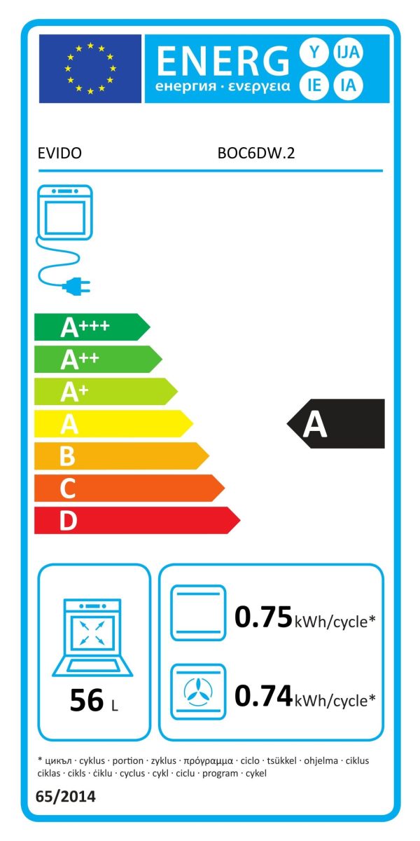 Evido COMFORT 60W multifunkciós sütő fehér üveggel - BOC6DW-2 - Image 3