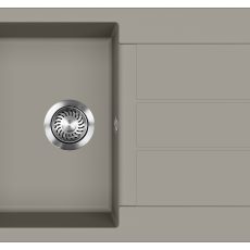 EVIDO Cubo 45S gránit mosogató, 780 x 500 mm, platina