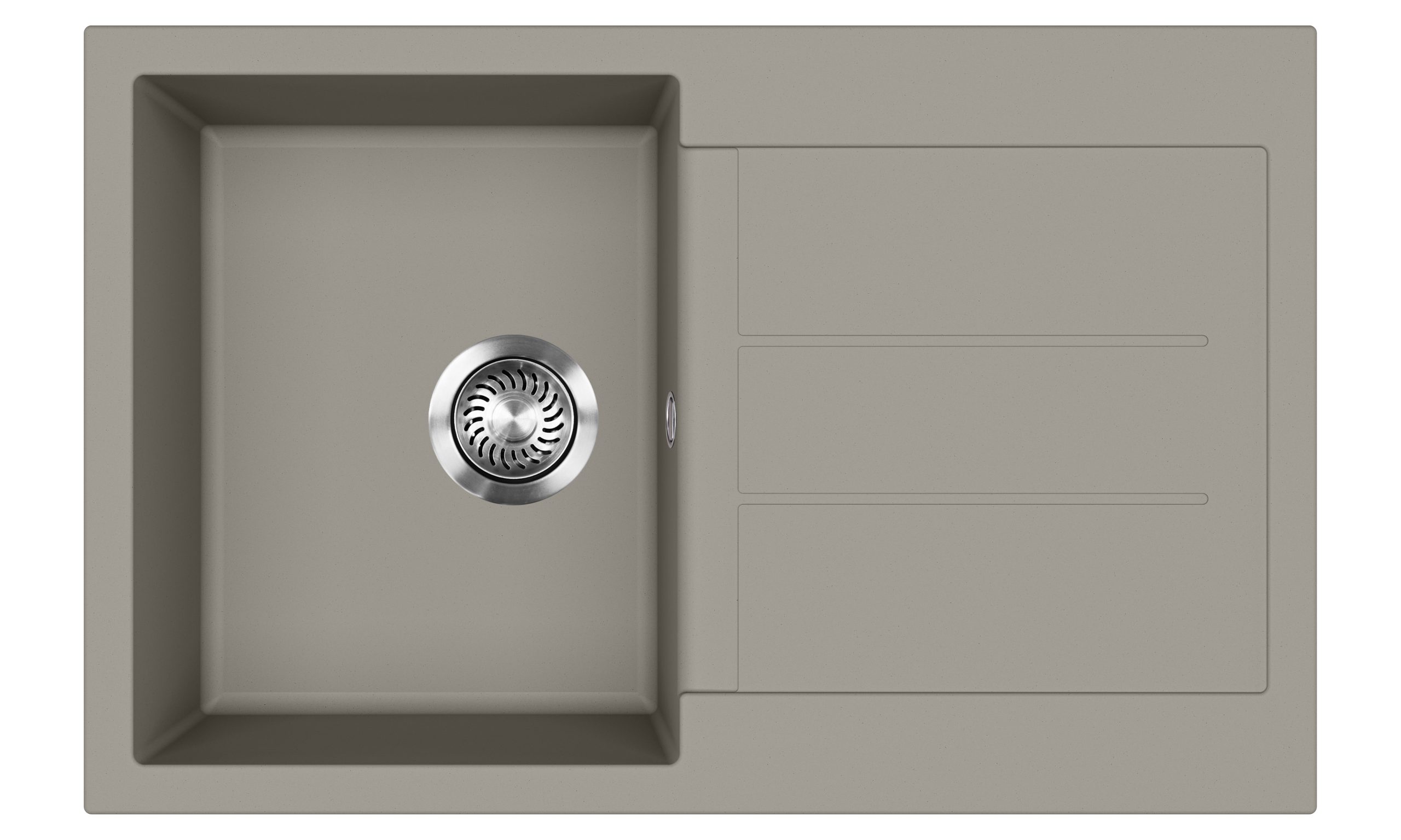 EVIDO Cubo 45S gránit mosogató, 780 x 500 mm, platina színben - 442061