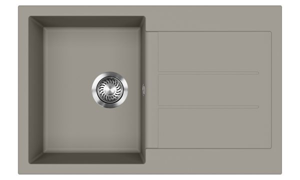 EVIDO Cubo 45S gránit mosogató, 780 x 500 mm, platina