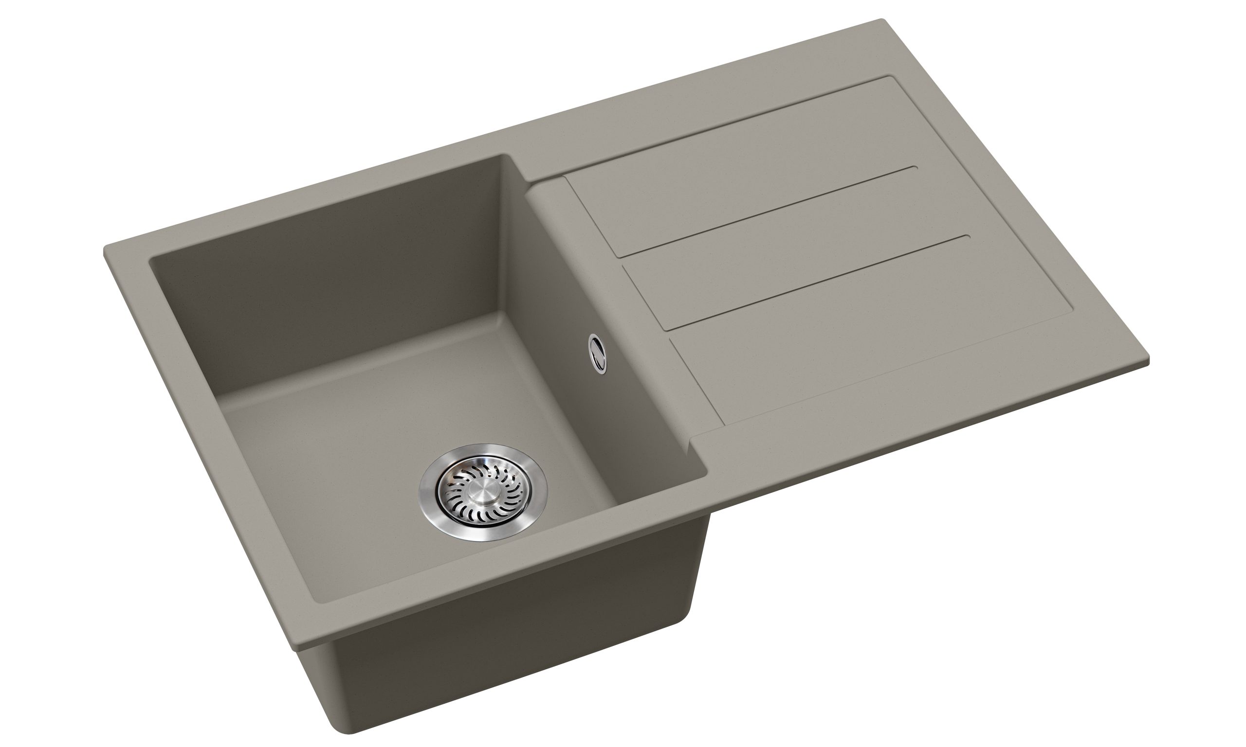 EVIDO Cubo 45S gránit mosogató, 780 x 500 mm, platina színben - 442061 - Image 2