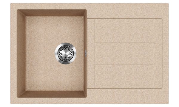 Evido Cubo 45S csepptálcás gránit mosogató 780 x 500 x 200 mm avena - 105721