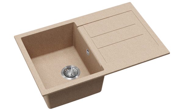 Evido Cubo 45S csepptálcás gránit mosogató 780 x 500 x 200 mm avena - 105721 - Image 4