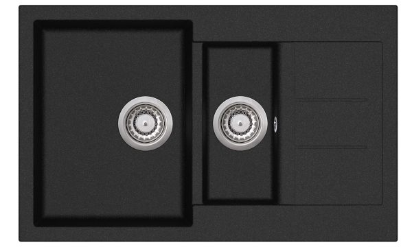 Evido Cubo 6S compact csepptálcás gyümölcsmosós gránit mosogató 800 x 500 x 200 mm antracit - 105574 - Image 2