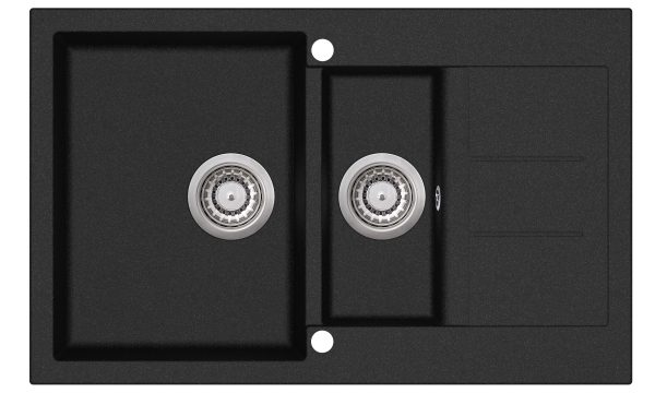 Evido Cubo 6S compact csepptálcás gyümölcsmosós gránit mosogató 800 x 500 x 200 mm antracit - 105574