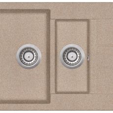 Evido Cubo 6S compact csepptálcás gyümölcsmosós gránit mosogató 800 x 500 x 200 mm avena - 105722
