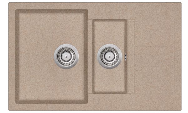 Evido Cubo 6S compact csepptálcás gyümölcsmosós gránit mosogató 800 x 500 x 200 mm avena - 105722