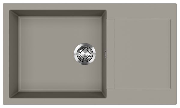 EVIDO Cubo XL 6S compact gránit mosogató, 860 x 500 mm, platina