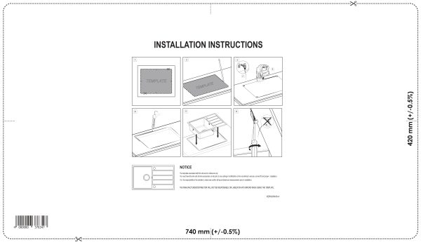 Evido Easy 45S csepptálcás gránit mosogató 760 x 440 x 170 mm avena - 105981BK - Image 2