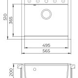 EVIDO Quadro 6 gránit mosogató, 562 x 510 mm, platina színben - 442063 - Image 3