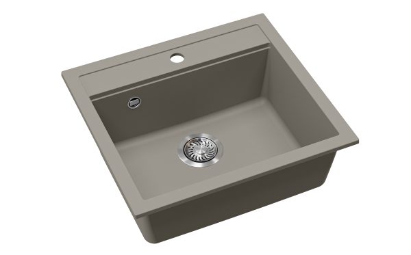 EVIDO Quadro 6 gránit mosogató, 562 x 510 mm, platina - Image 2