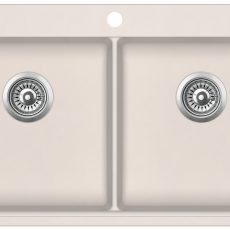 Evido Quadro 9 két medencés gránit mosogató 860 x 510 x 200 mm bézs - 105543
