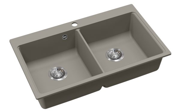 EVIDO Quadro 9 gránit mosogató, 860 x 510 mm, platina - Image 2