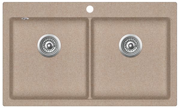 Evido Quadro 9 két medencés gránit mosogató 860 x 510 x 200 mm avena - 105724
